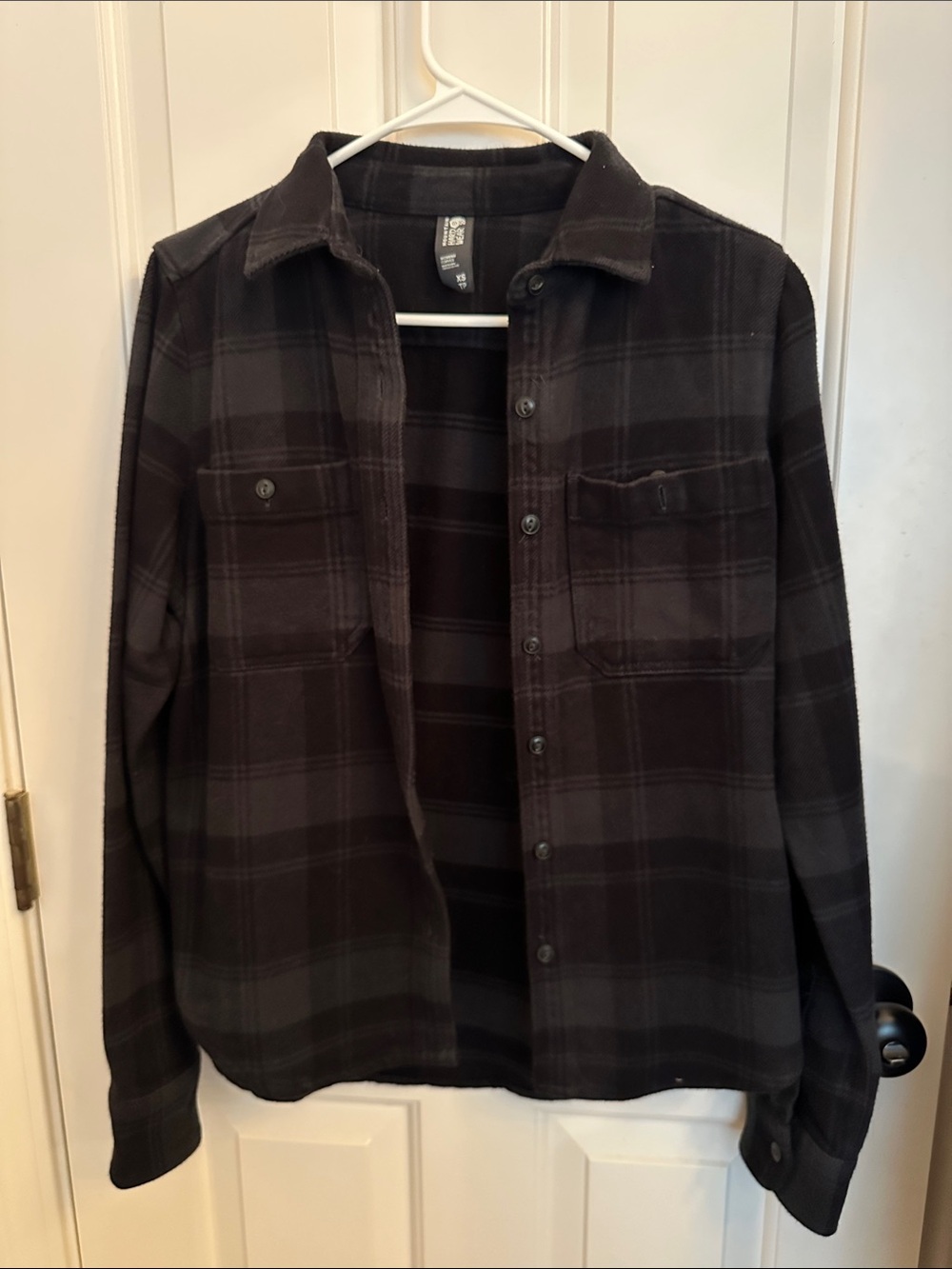 Thick Black Plaid Button-Up